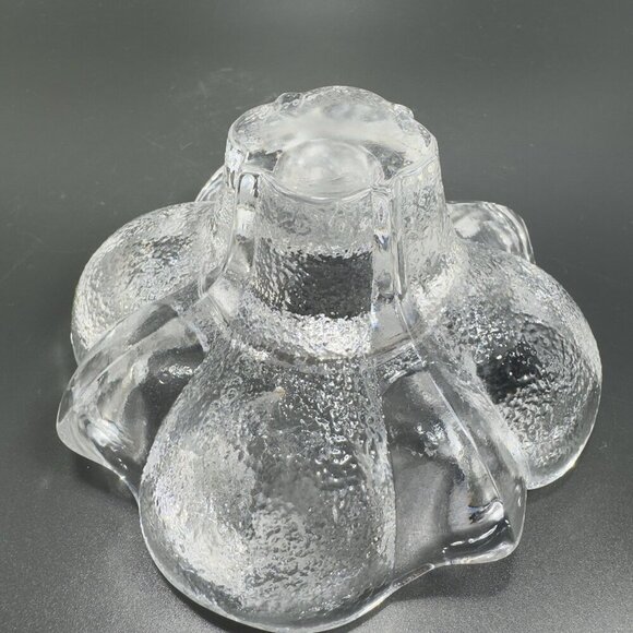 Orrefors Sweden Textured Scalloped Votive Candle Holder Clear Signed Glass VTG - Picture 13 of 15